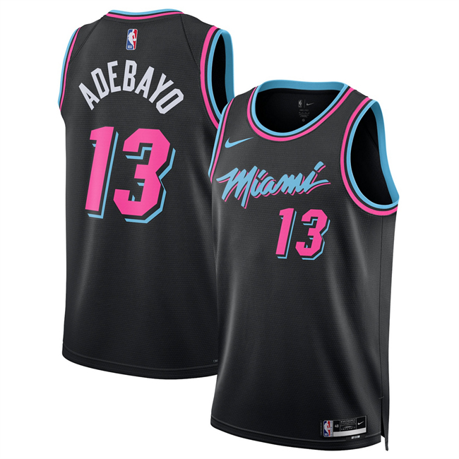Men's Miami Heat #13 Bam Adebayo Black 2025/26 City Edition Stitched Basketball Jersey